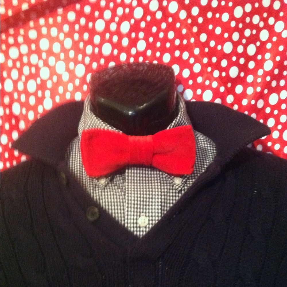 Red velvet pre-tied bow tie